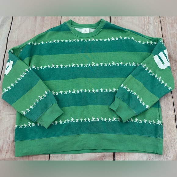 Disney Tops - Disney Adults Disneyland Resorts Mickey And Friends Pullover Green Striped Med